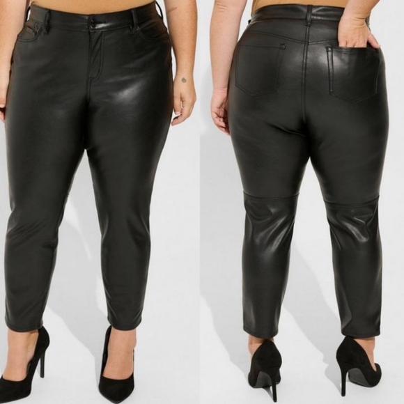 torrid Pants - Torrid Faux Leather High Rise Ankle Pants Womens 22R Black Boho Retro 90s Y2K